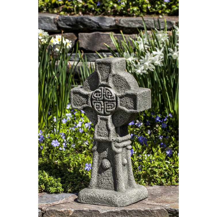 resin celtic cross garden statue